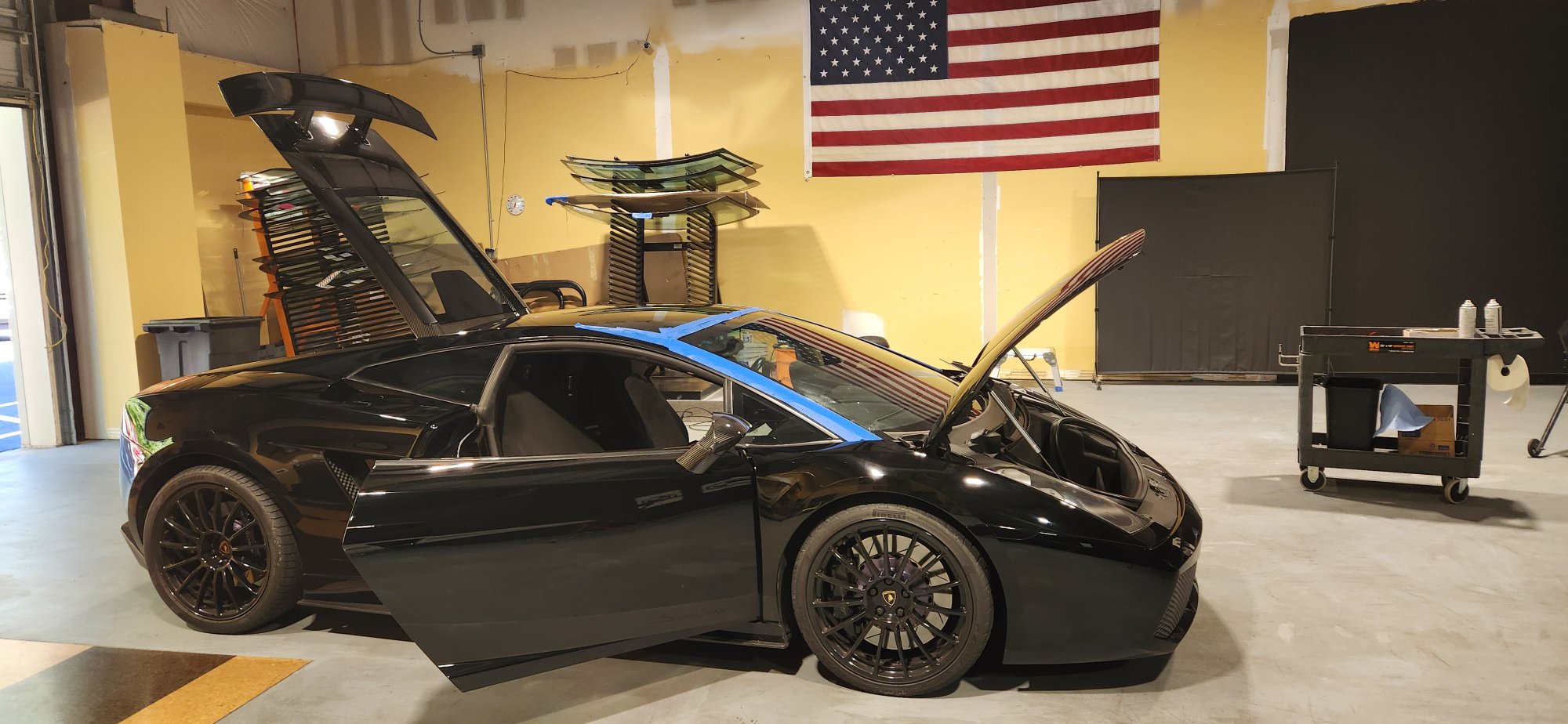 Lamborghini being serviced